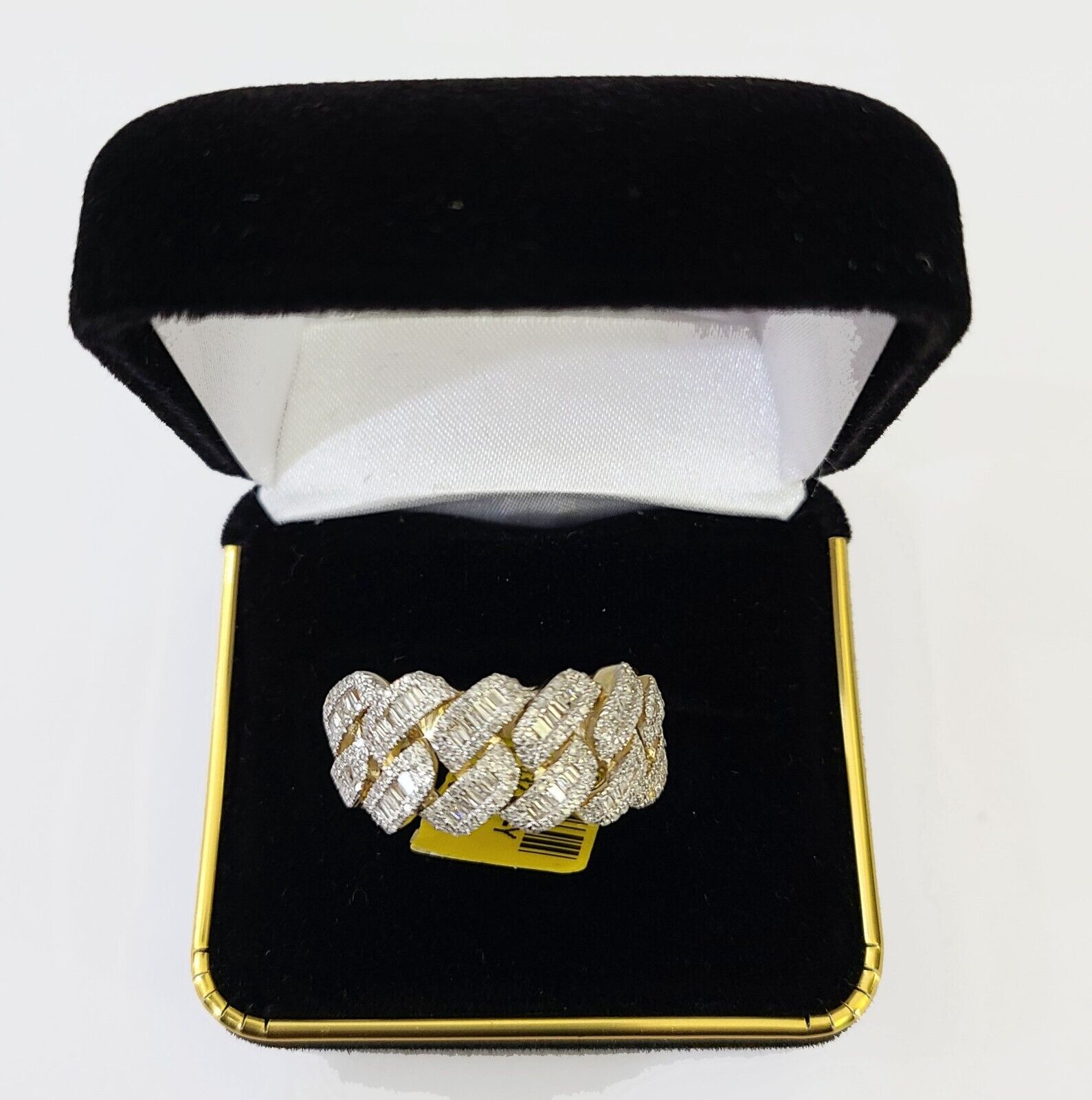Real 10k Yellow Gold Diamond Ring Men Engagement Wedding Ring - GoldenlinQ